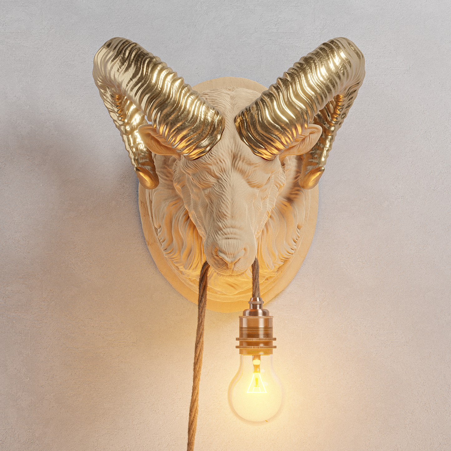 Lampada Ariete Rovere/Oro 30% Fibre di Legno
