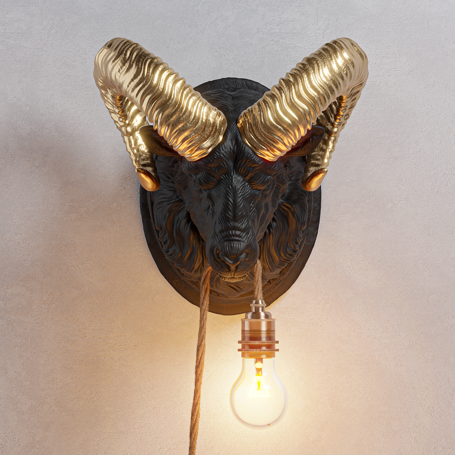 Lampada Ariete Nero/Oro