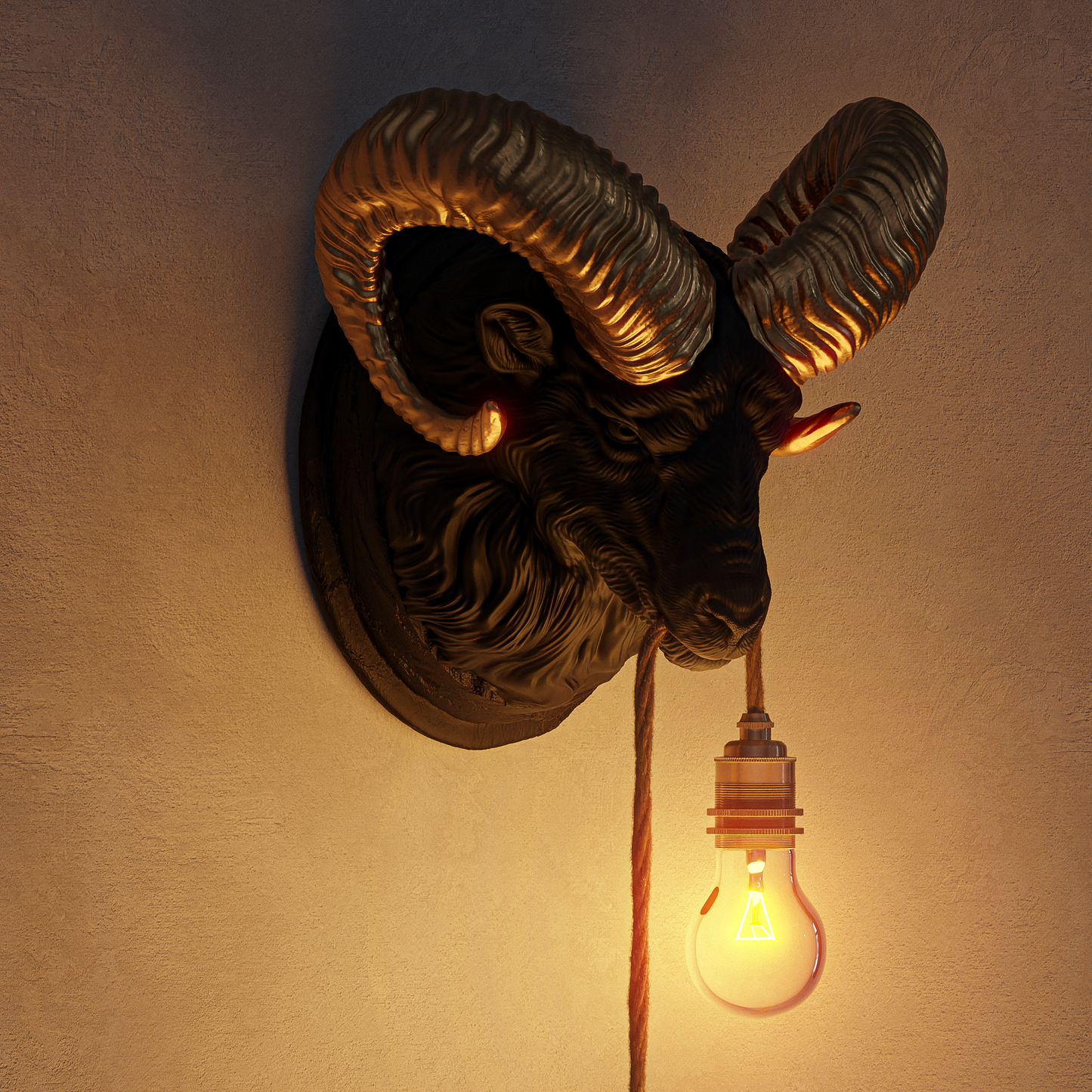 Lampada Ariete Nero/Oro