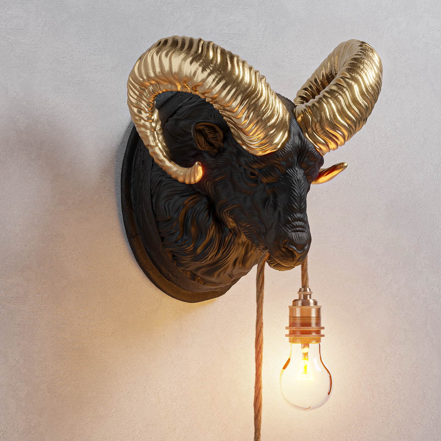 Lampada Ariete Nero/Oro
