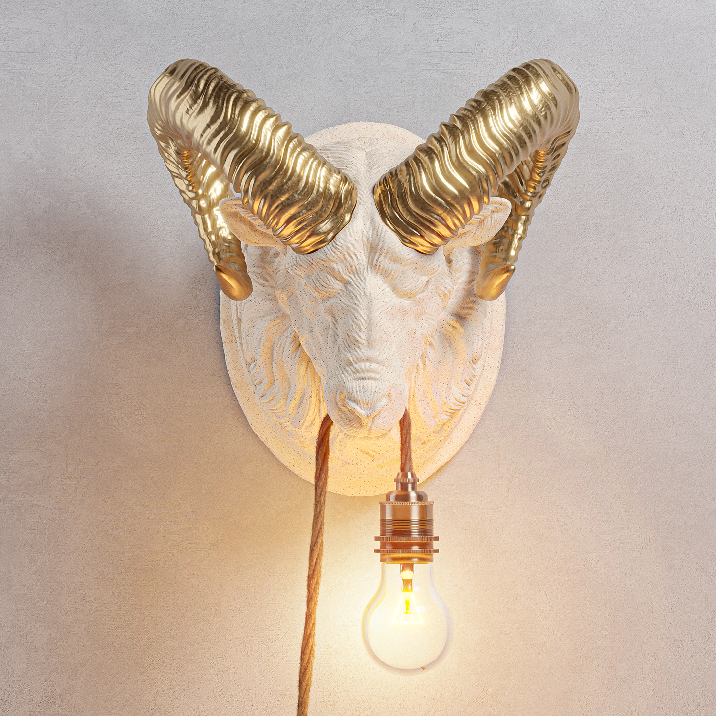 Lampada Ariete Travertino/Oro
