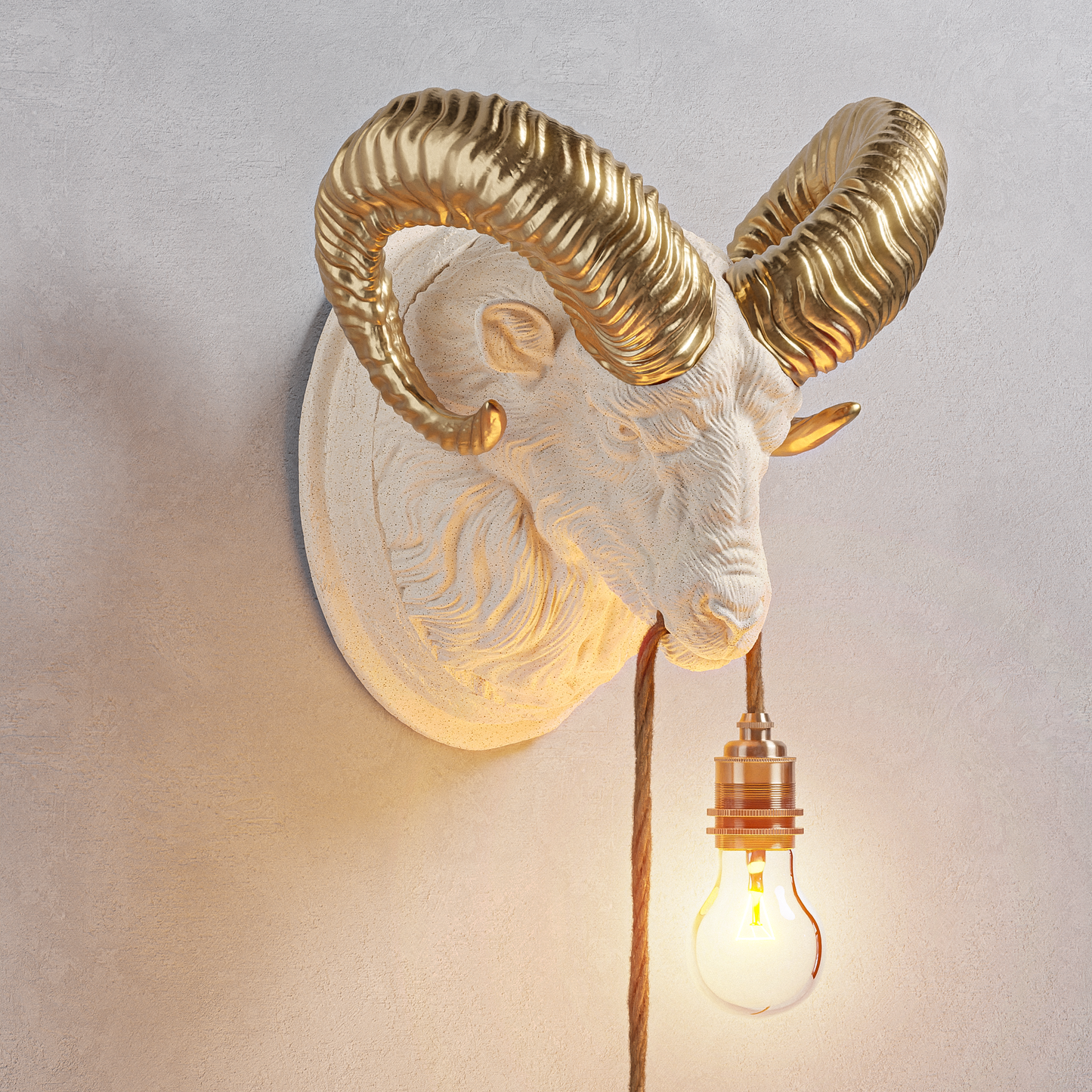 Lampada Ariete Travertino/Oro