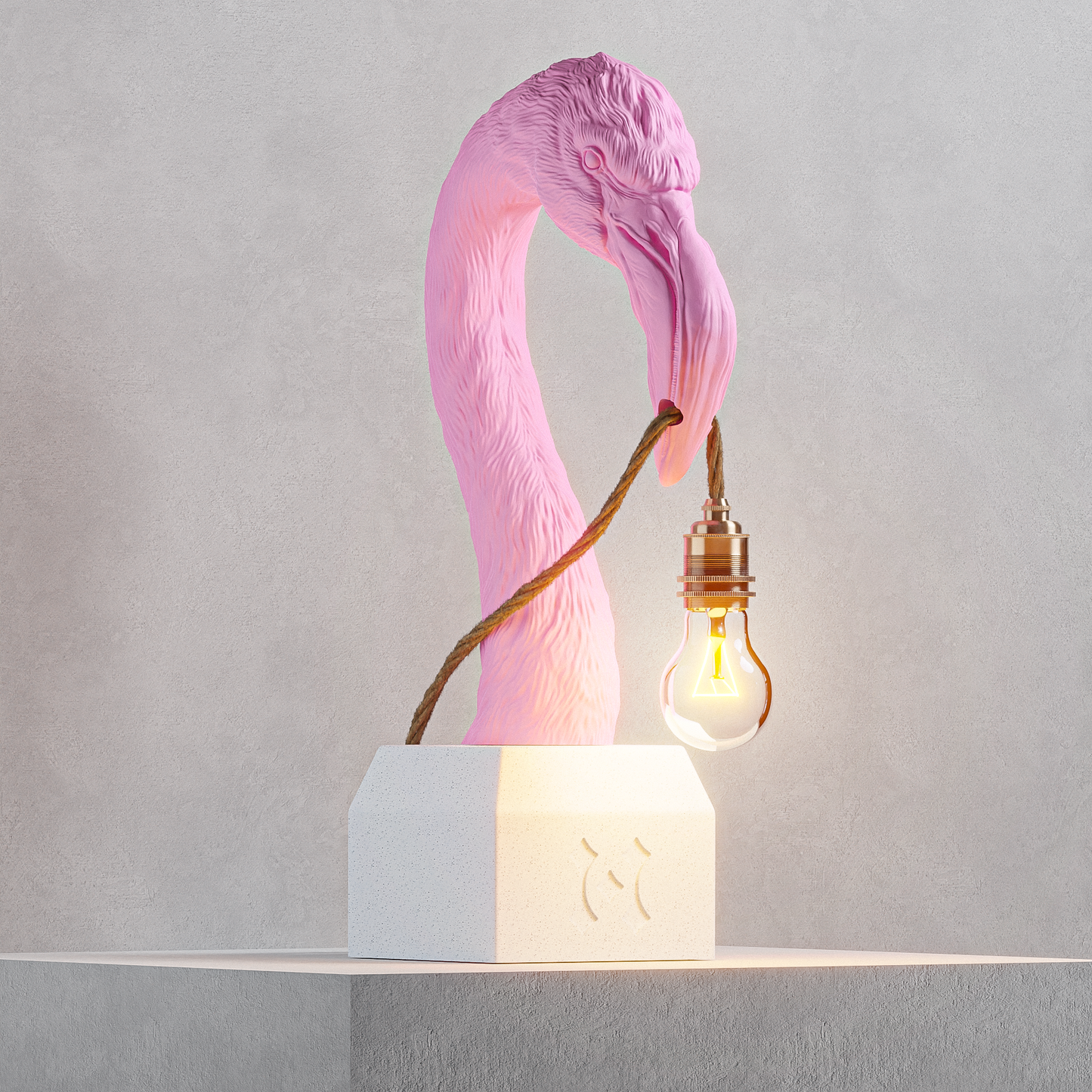 Lampada Fenicottero Rosa/Calacatta