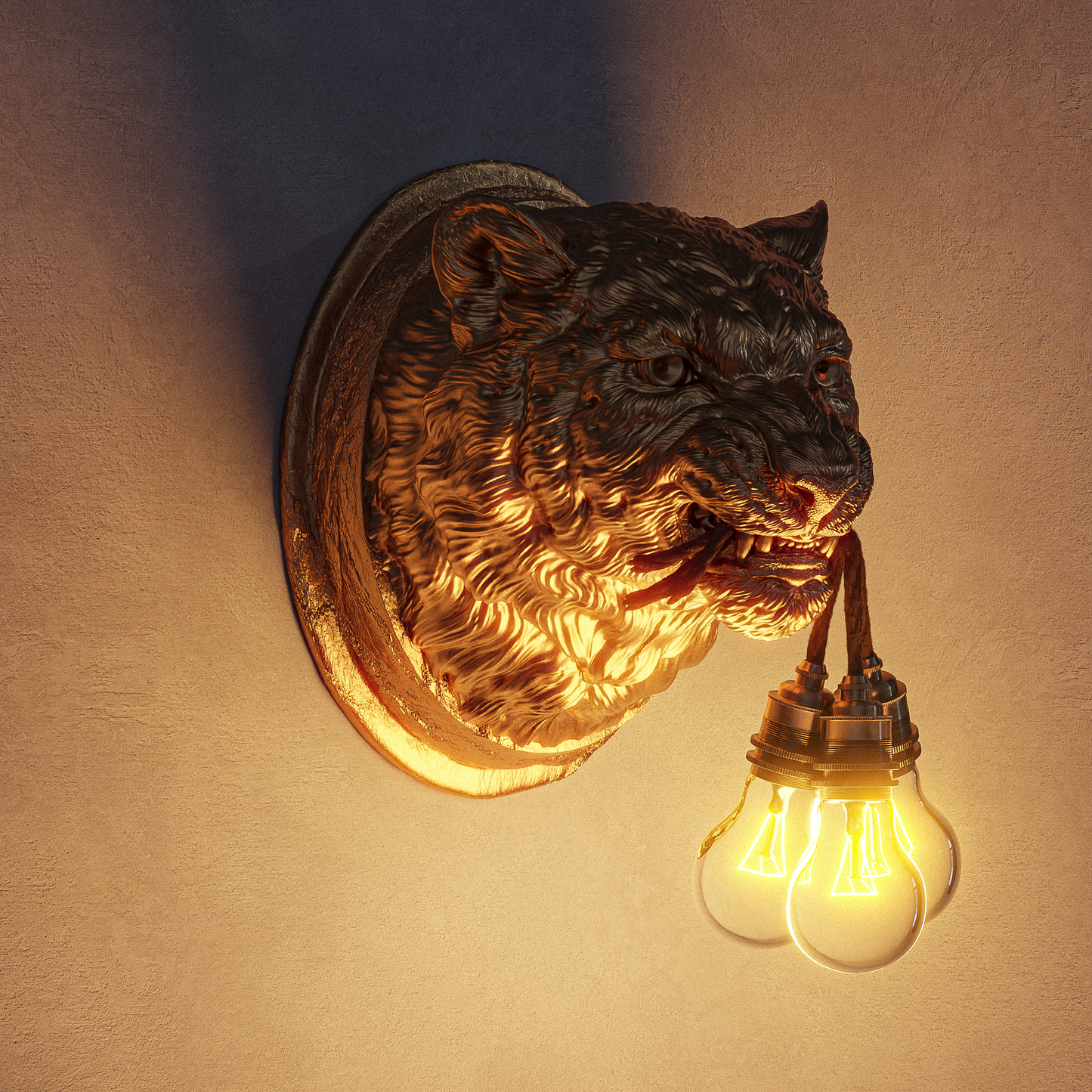 Lampada Leopardo Oro LINEA TRIPLE
