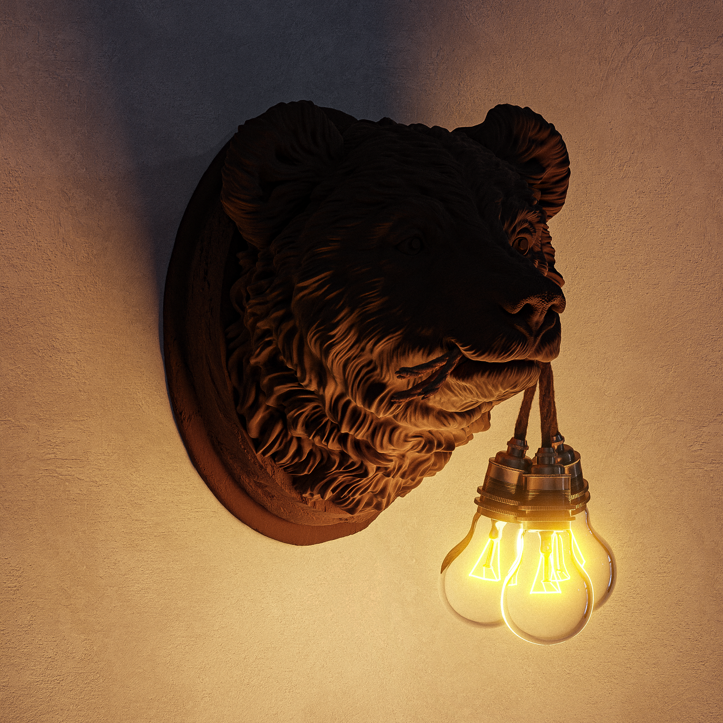 Lampada Orsetto Noce 30% Fibre di Legno LINEA TRIPLE