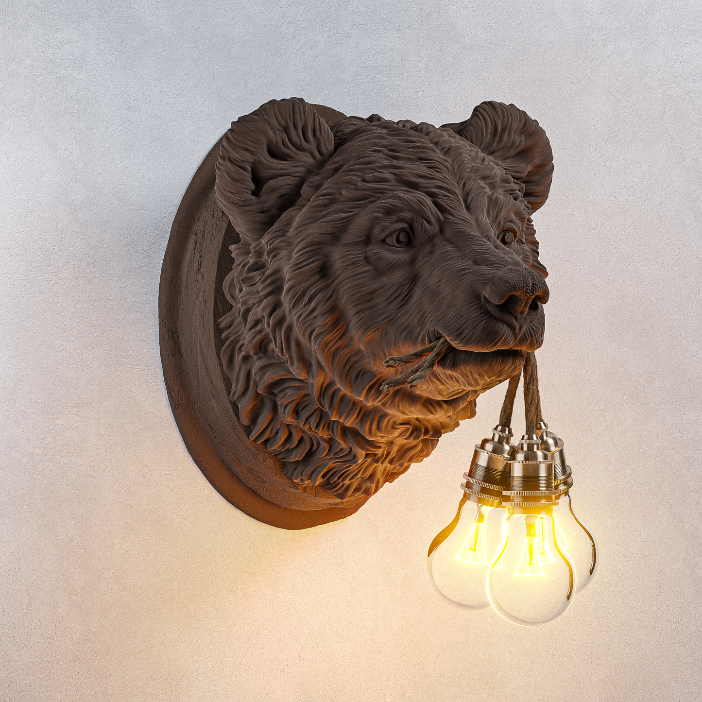 Lampada Orsetto Noce 30% Fibre di Legno LINEA TRIPLE