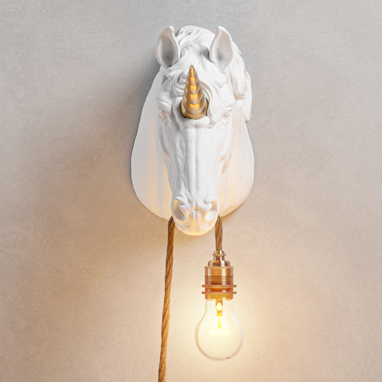 Lampada Unicorno Bianco/Oro