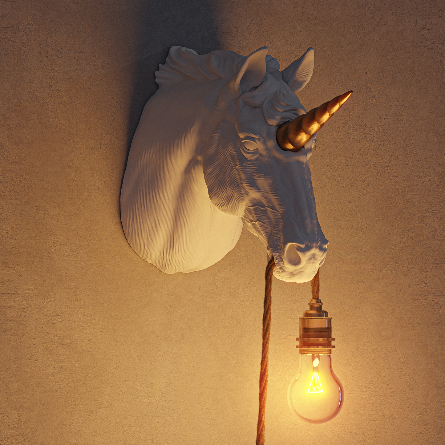 Lampada Unicorno Bianco/Oro