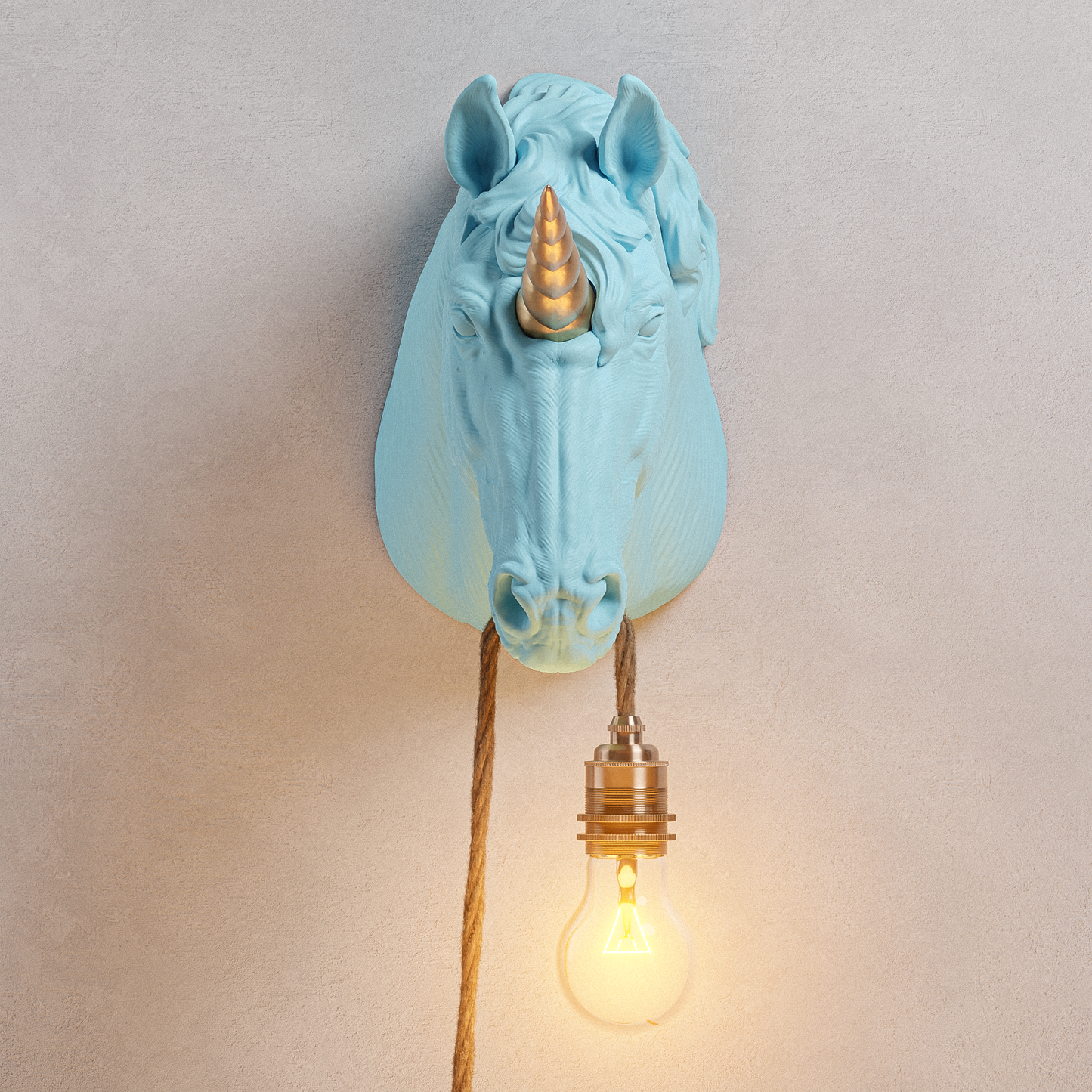 Lampada Unicorno Turchese/Oro