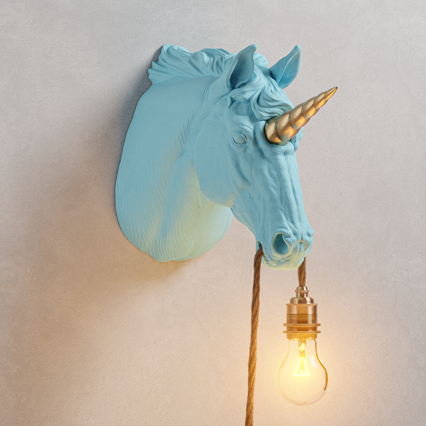 Lampada Unicorno Turchese/Oro