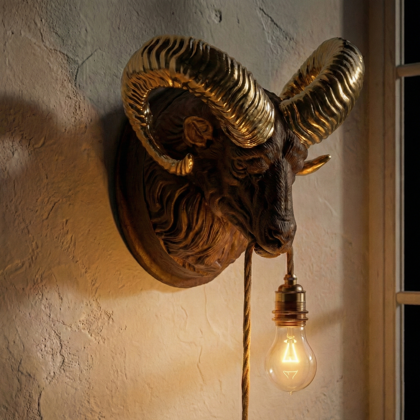 Aries Lamp Sandalwood/Gold 30% Wood Fibers