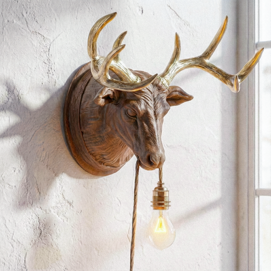 Deer Lamp Sandalwood/Gold 30% Wood Fibers
