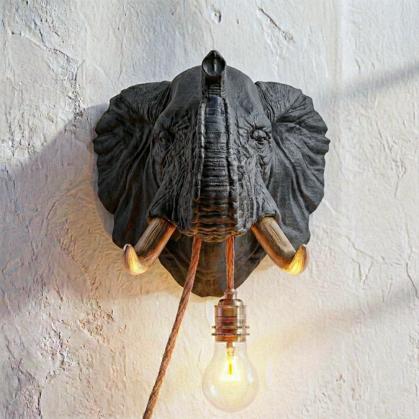 Black/Gold Elephant Lamp