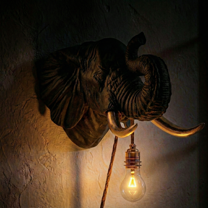 Black/Gold Elephant Lamp