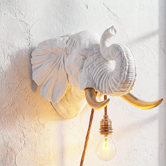 Lampada Elefante Travertino/Oro