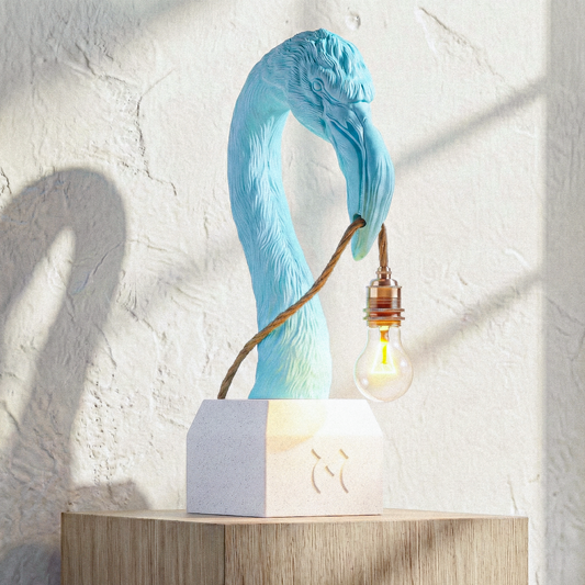 Lampada Fenicottero Turchese/Calacatta