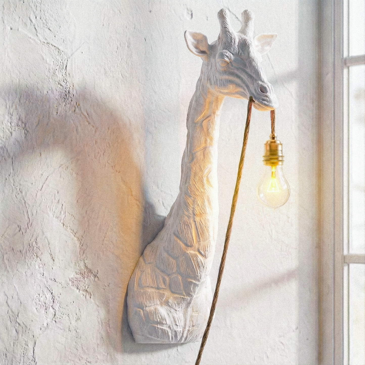 Travertine Giraffe Lamp