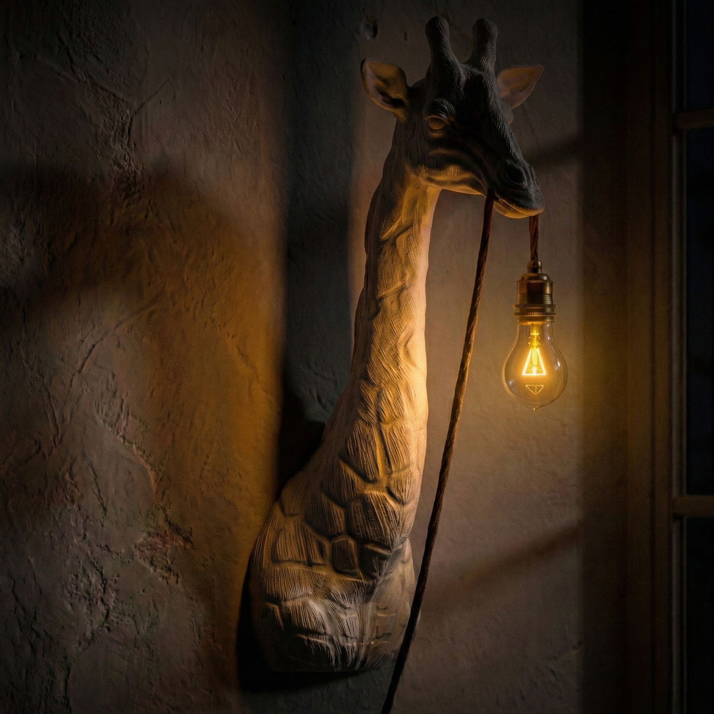 Travertine Giraffe Lamp