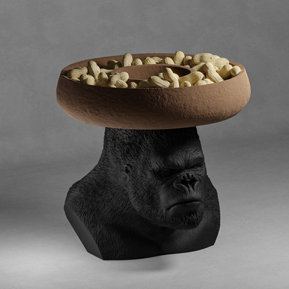 Gorilla Snack Holder Black/Sandalwood 30% Wood Fibers