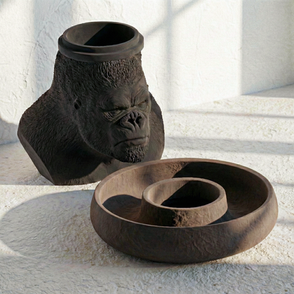 Gorilla Snack Holder Black/Sandalwood 30% Wood Fibers