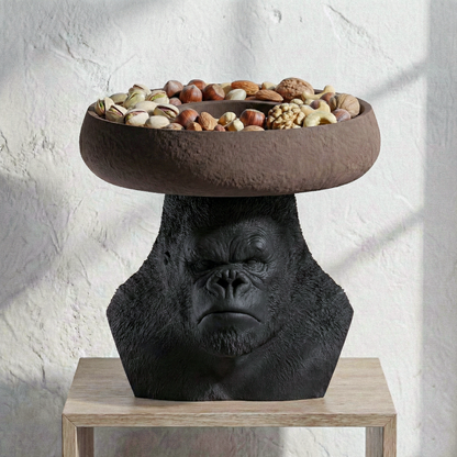 Gorilla Snack Holder Black/Sandalwood 30% Wood Fibers