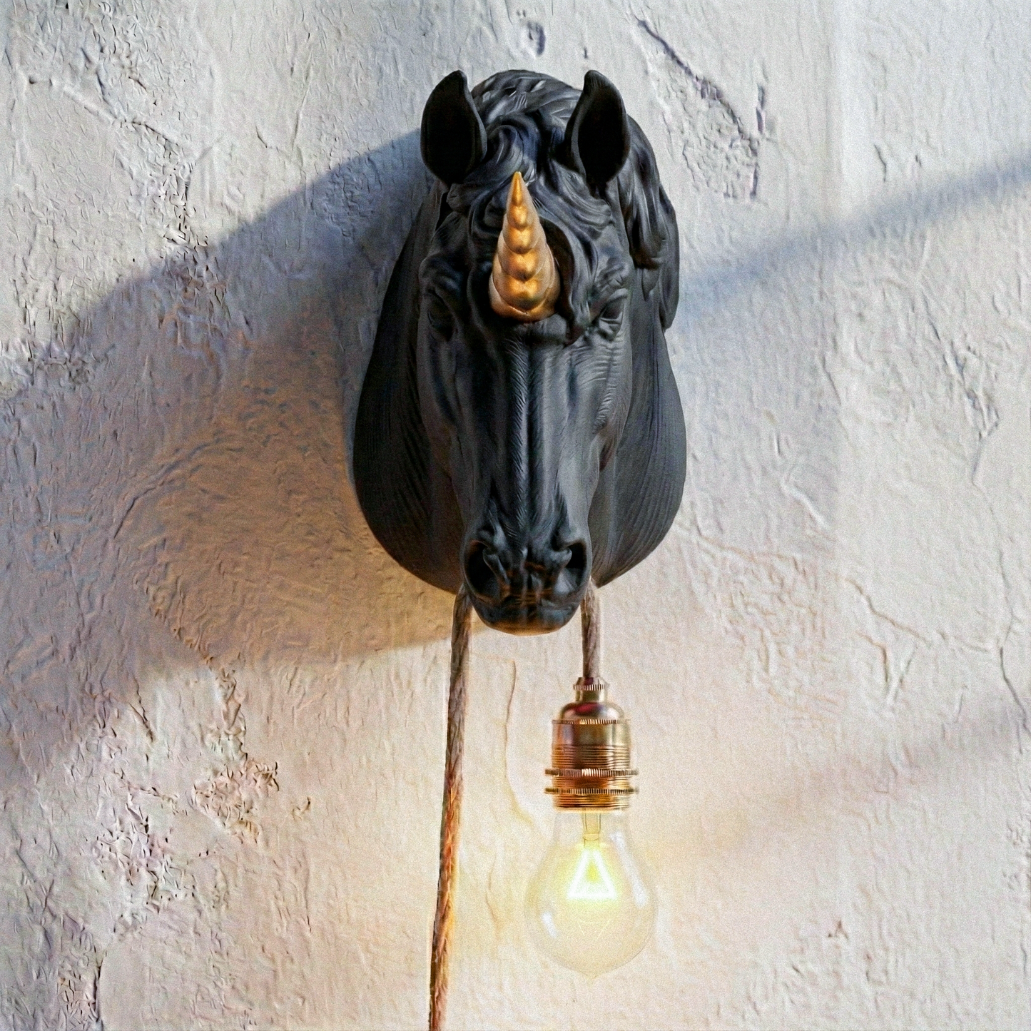 Lampada Unicorno Nero/Oro