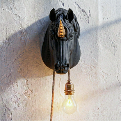 Lampada Unicorno Nero/Oro
