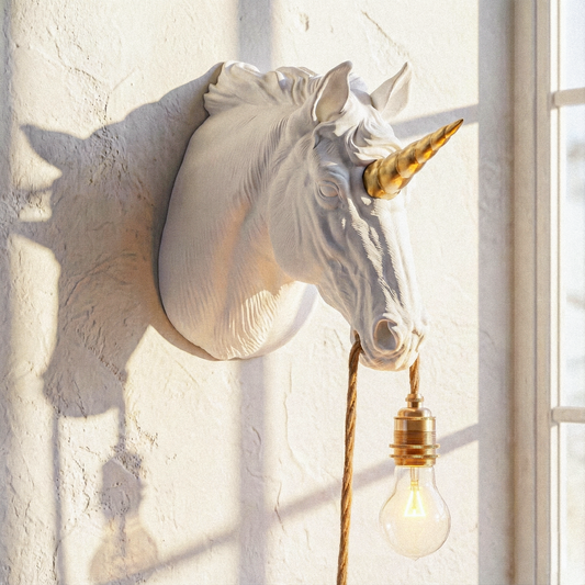 Unicorn Lamp White/Gold