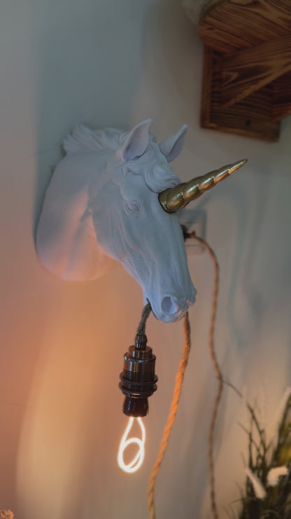 Lampada Unicorno Bianco/Oro