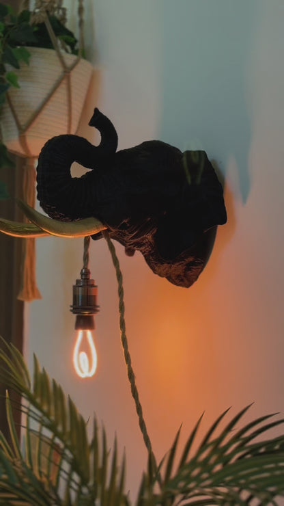 Black/Gold Elephant Lamp
