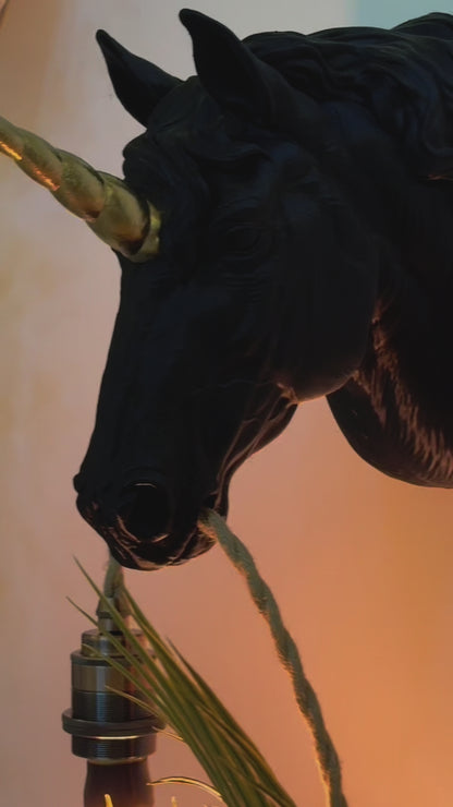 Lampada Unicorno Nero/Oro